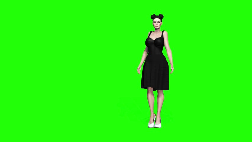 3D Realistic Character Beautiful Woman on Green Screen Royalty-Free Stock Footage #1110888643