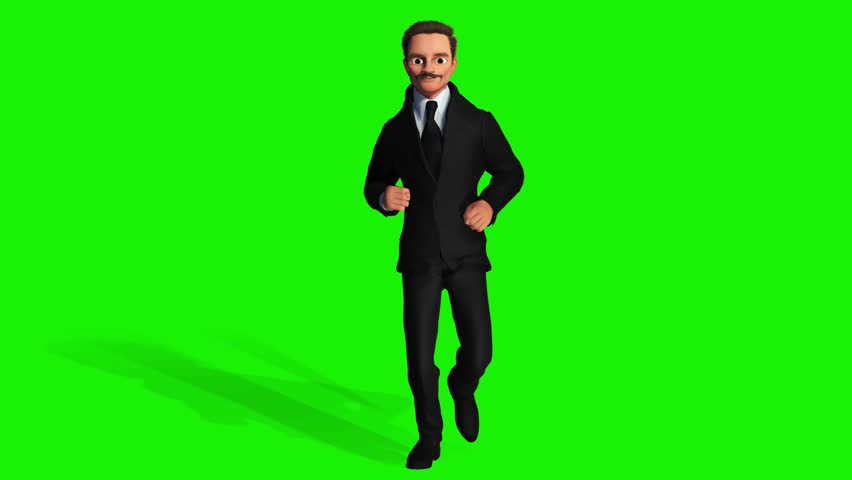 3D Cartoon Character Handsome Businessman Suit on Green Screen Royalty-Free Stock Footage #1110888655