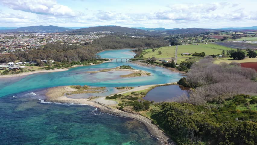 Don River, Devonport, Tasmania, Australia Aerial Drone 4K