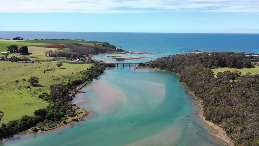 Don River, Devonport, Tasmania, Australia Aerial Drone 4K