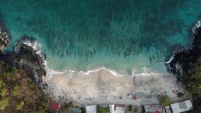 Bali White Sand Beach Padang Bai drone video