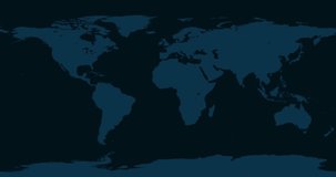 World Map Zoom In To Singapore. Animation in 4K Video. White Singapore Territory On Dark Blue World Map