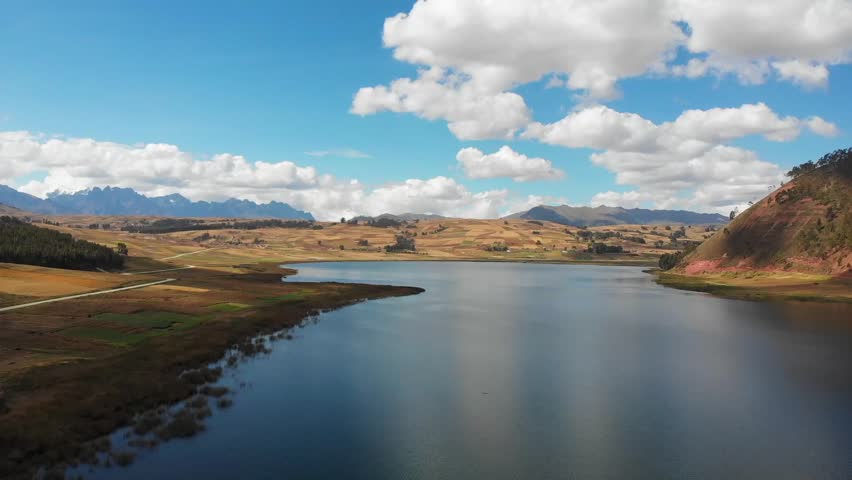 Landscapes and aerial shots of the city of Yucay, capital of the district of Yucay in the province of Urubamba, Peru.