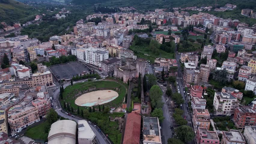 15th-century Rocca Pia castle and Roman amphitheatre, Tivoli Italy