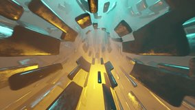 Vertical seamless camera flythrough on planet orbit rings made of minerals.3D loopable render. Epic sci-fi scene. - Powered by Shutterstock - Get 15% off with code: PIKWIZARD15