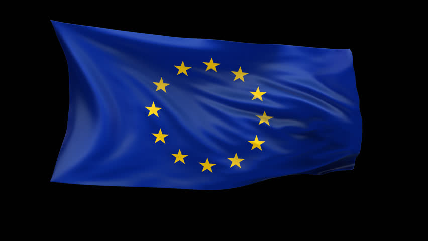 European Union Waving Flag Background Loop. Nationals symbols of Europe. EU Flag isolated with Alpha channel. Seamless loop. For VFX compositing | Shutterstock HD Video #1110940307