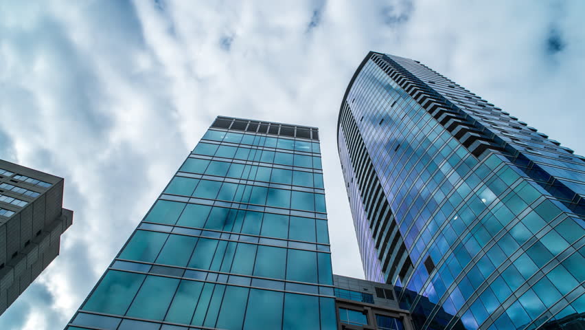 Montreal Clouds Time Lapse 4k 1080, Timelapse of clouds moving over buildings in Montreal