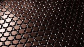 Abstract 3d loop animation of a molecular crystal lattice made of hexagons. Graphene unomolecule. Technologies of the future. - Powered by Shutterstock - Get 15% off with code: PIKWIZARD15