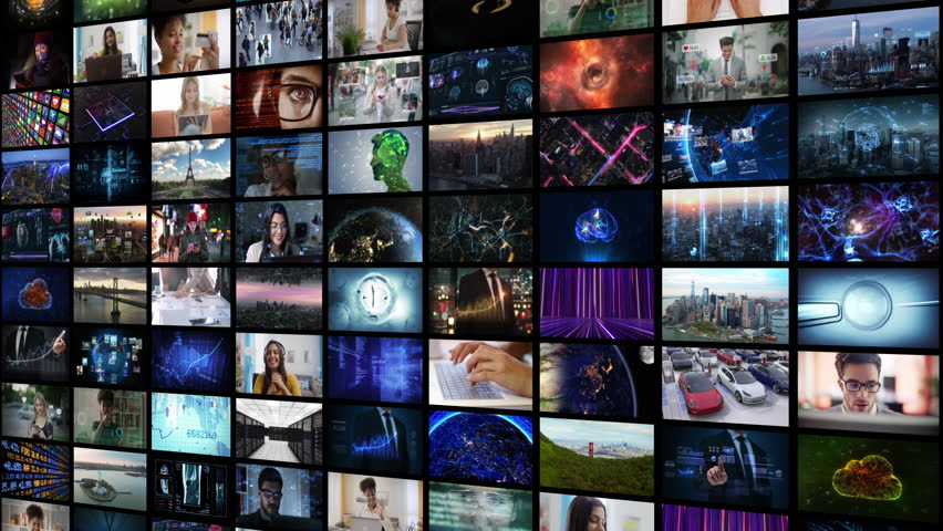 
Montage Video Wall Showing Multiple Revolving Panels with Diverse Themes, Business People, Animation, Futuristic Technology. Metaverse. Royalty-Free Stock Footage #1110949667