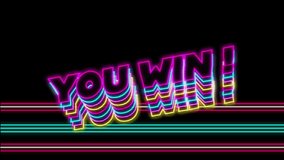 Animation of neon fight text banner with shadow effect against neon light trails on black background. Video game and entertainment technology concept - Powered by Shutterstock - Get 15% off with code: PIKWIZARD15