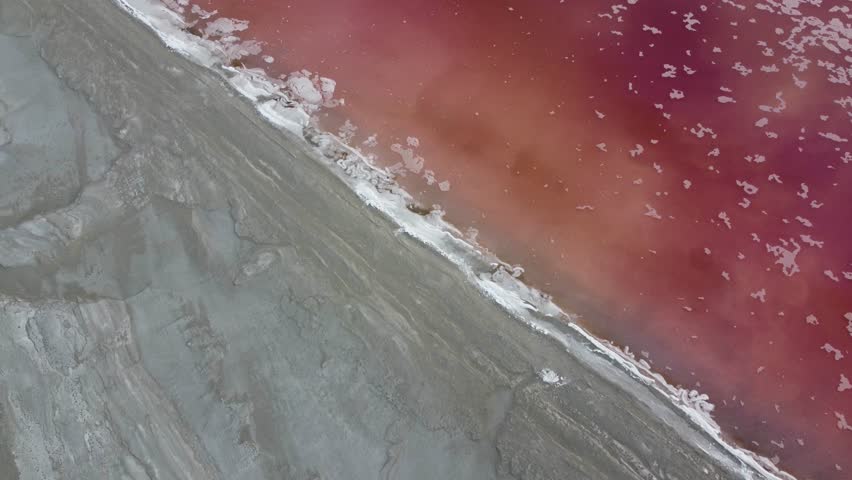 Beautiful Pink Water of the Great Salt Lake Utah Royalty-Free Stock Footage #1110954415
