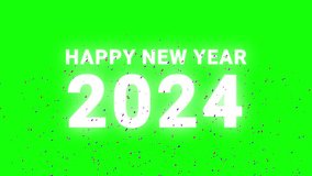 2024 confetti celebration happy new year 2024 blue sky green screen neon light animation alpha looping animation - Powered by Shutterstock - Get 15% off with code: PIKWIZARD15