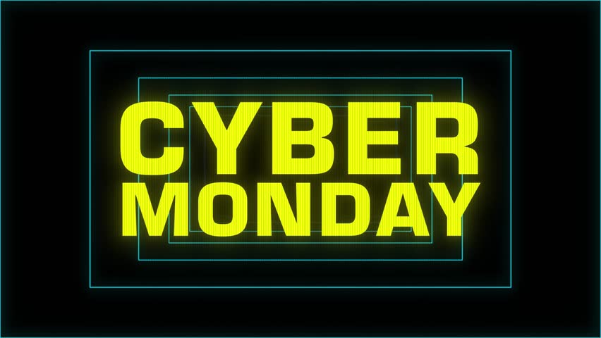 Cyber Monday glitch banner. Yellow Cyber Monday text with glitches, distortions and infinite laser tunnel. Cyberpunk style web banner for advertising. Cyberpunk promo design. Royalty-Free Stock Footage #1110961883