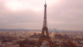 Flying around Eiffel tower with the river in the back - Powered by Shutterstock - Get 15% off with code: PIKWIZARD15