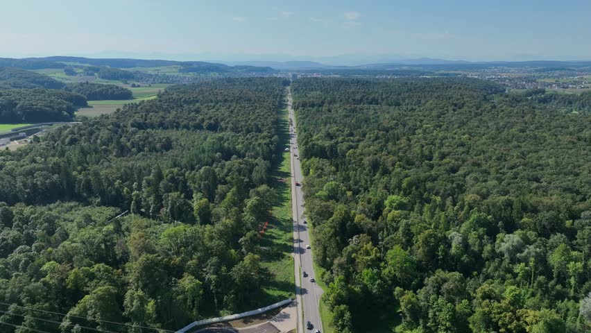 In the aerial photo you can see the road construction with a large gravel pit. The location is in Switzerland between Eglisau and Bülach
