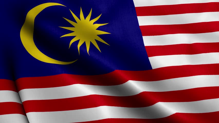 Malaysia Flag. Waving Fabric Satin Texture Flag of Malaysia 3D illustration. Real Texture Flag of the Malaysia