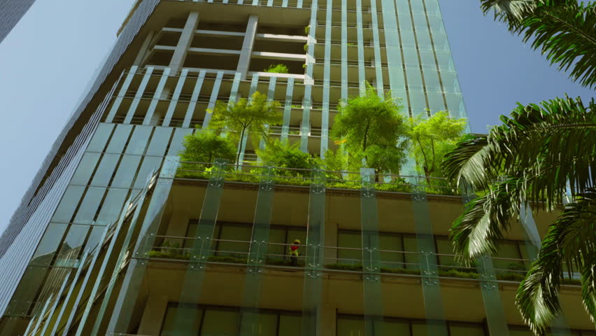Skyscraper buildings in business district, Singapore Royalty-Free Stock Footage #1110975153