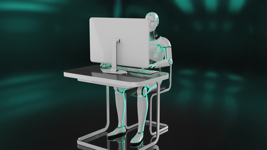 4k animation of coding robot | Shutterstock HD Video #1110977247