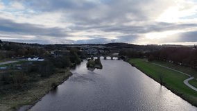River Dee in Aberdeen City Drone Video
