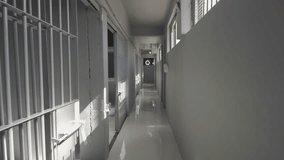 Hallway full of empty Prison jail cells - Powered by Shutterstock - Get 15% off with code: PIKWIZARD15