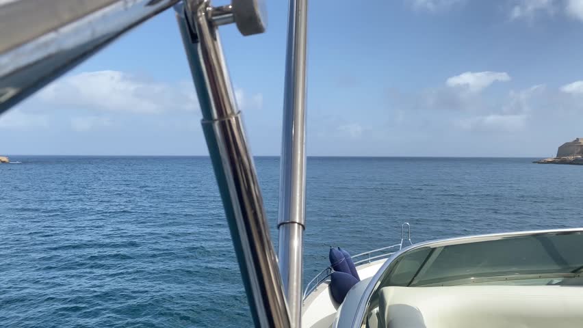 Malta Island, revealing shot from the yacht. High quality 4k footage