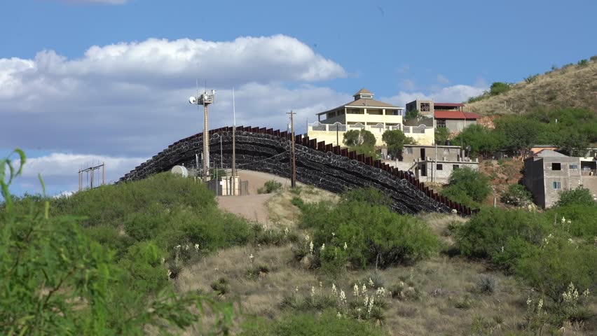US  Mexico Border Wall in Nogales, Arizona
