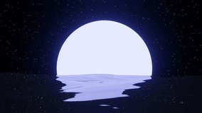 Moon and stars background. Moon over water. Looping animation. 3D render.  - Powered by Shutterstock - Get 15% off with code: PIKWIZARD15