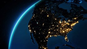 Beautiful Animation of Planet Earth Seen From Space. North American Map With City Lights
 - Powered by Shutterstock - Get 15% off with code: PIKWIZARD15
