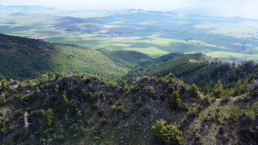 Gunsight Peak Mountain range in Plymouth, Utah overlooking vast Cache Valley