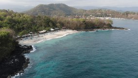 indonesia Bali  Padang Bay White Sand Beach drone video 