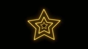 Animated Glowing Yellow Neon Star Flickering in The Dark, Background Glowing Led Lights. Creative Magical Pattern Design Dancing Star Isolated on Black Background. Loop Flickering Star Element - Powered by Shutterstock - Get 15% off with code: PIKWIZARD15