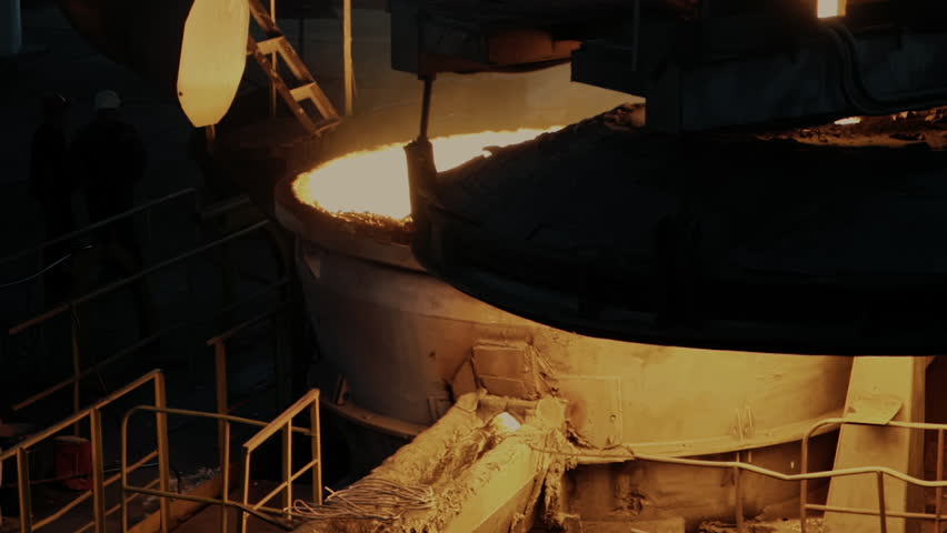 Huge Heavy Cover of Ladle With Melted Steel Moves and Opens the Vessel Hot Liquid Metal. Industrial line. Factory of Aluminum Casting. Foundry. Metallurgy.Manufacturer of non ferrous metal.Slow Motion | Shutterstock HD Video #1111024447