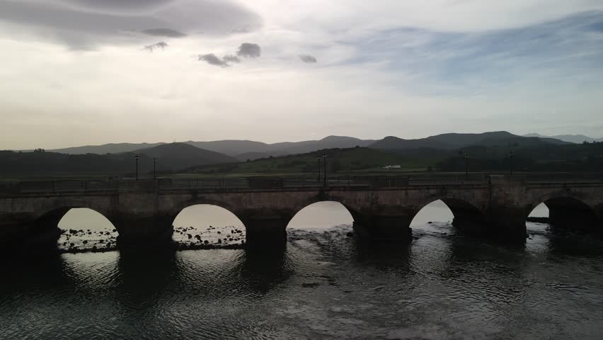 Antique bridge Puente de la Maza San Vicente de la Barquera Spain