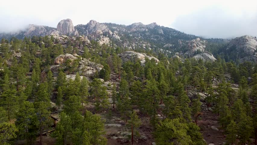 Aerial view of colorado rocky wilderness, estes park, lumpy rid