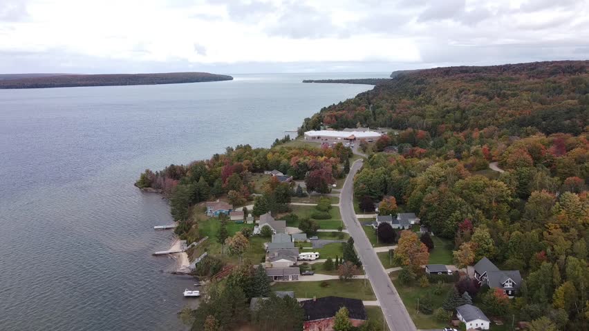 Munising Michigan October 2023 Aerial