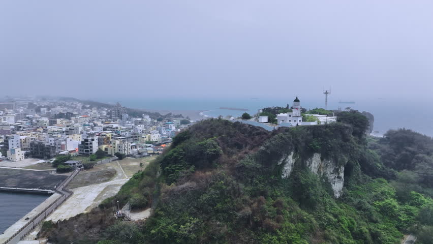 Lighthouse At The Top Of Kaohsiung, Aerial View, Taiwan