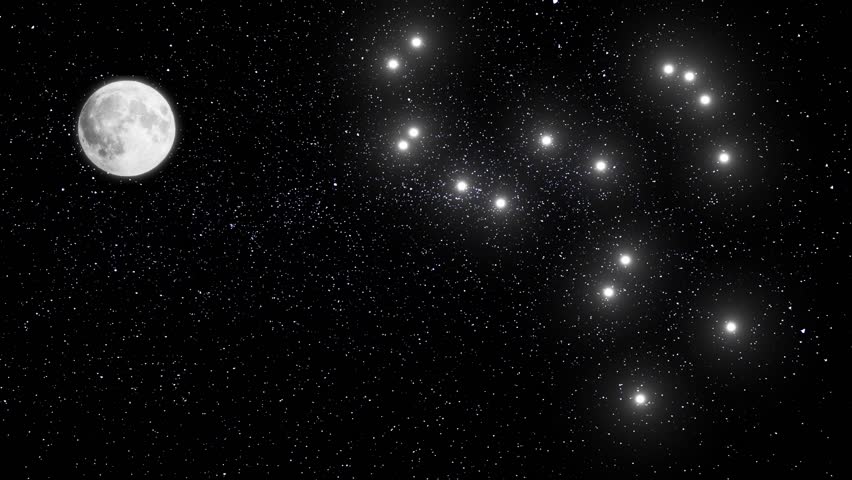 Orion constellation animation among the stars Royalty-Free Stock Footage #1111034327