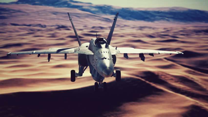 american military plane over the desert