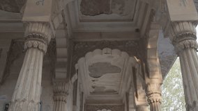 ancient temple unique architecture at day from flat angle angle video is taken at ghantaGhar jodhpur rajasthan india.