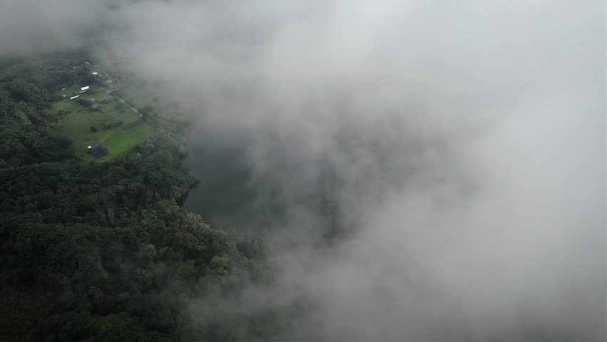 aerial view of Laguna la maria in the state of colima, lagoon. Laguna de carrizalillo. cofradia de suchitlan.