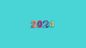 2024 year loop animation video 4k