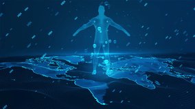 3D Human Body DNA Science Research World Map Background - Powered by Shutterstock - Get 15% off with code: PIKWIZARD15