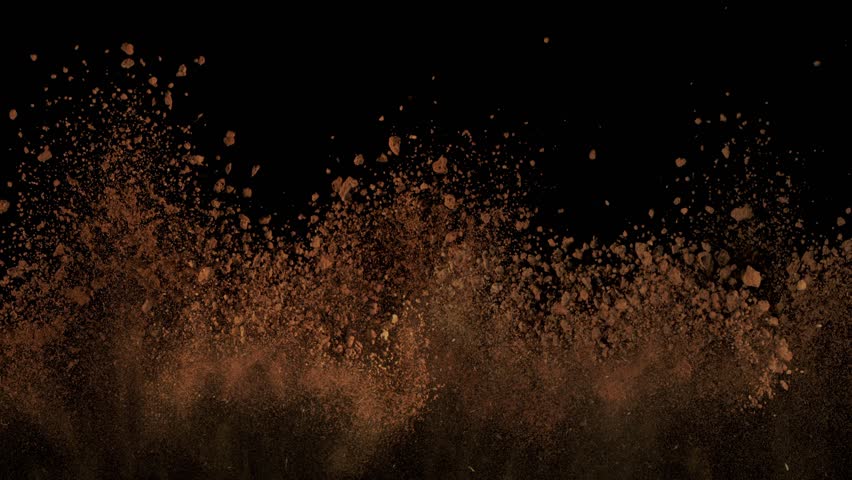 Super Slow Motion Shot of Soil Explosion Isolated on Black Background at 1000fps. Royalty-Free Stock Footage #1111059529
