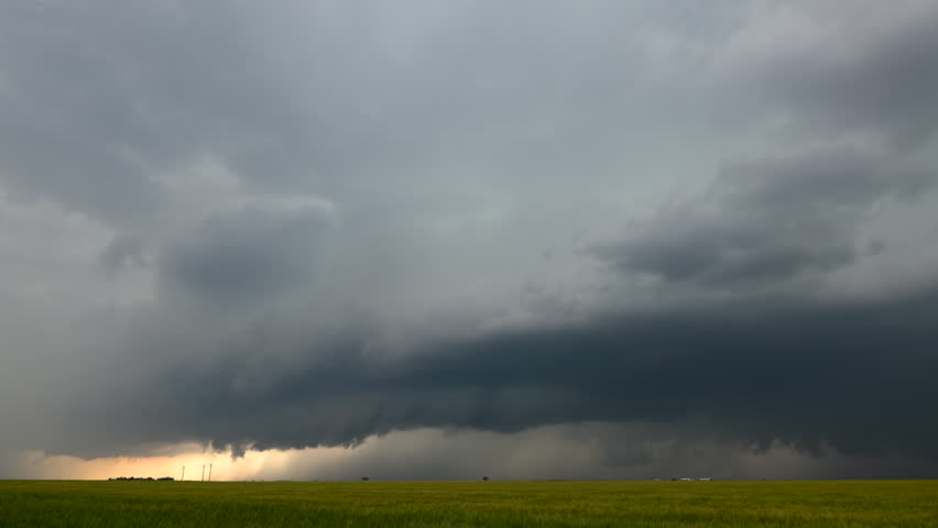 Shelf cloud with massive supercell thunderstorm in the Texas panhandle. Royalty-Free Stock Footage #1111062407