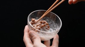 Video of mixing NATTO well on a black background.
4K 120fps edited to 30fps