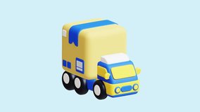 Delivery Truck animated 3d icon. Great for business, technology, company, websites, apps, education, marketing and promotion. E-Commerce 3d icon animation. - Powered by Shutterstock - Get 15% off with code: PIKWIZARD15
