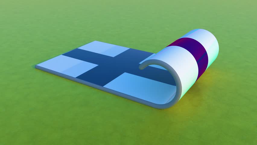Finland Flag - Rolling Animation.