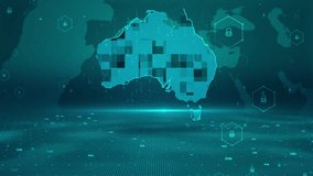 Australia Map background password security business digital technology