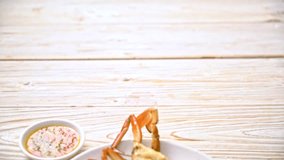 steamed egg crab with fresh milk food 4k videos