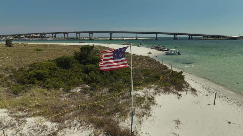 Aerial reverse reveal of Orange Beach Alabama